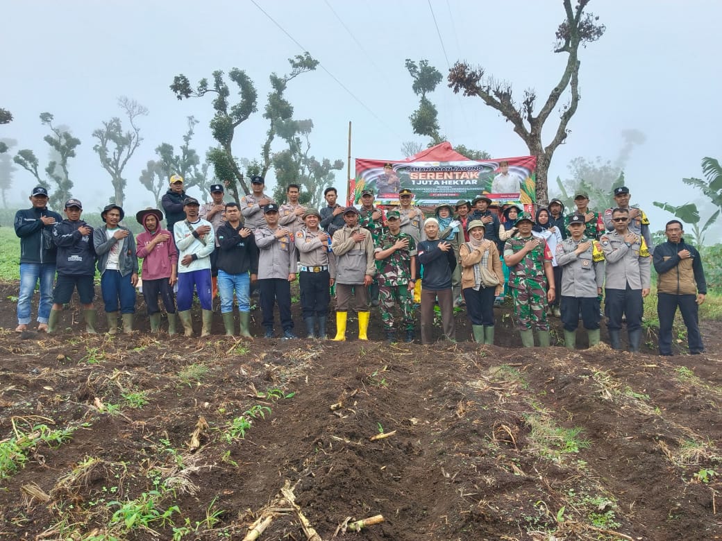 Polsek Pameungpeuk Polresta Bandung Dukung Swasembada Pangan Program Pemerintah Tanam Jagung Secara Serentak