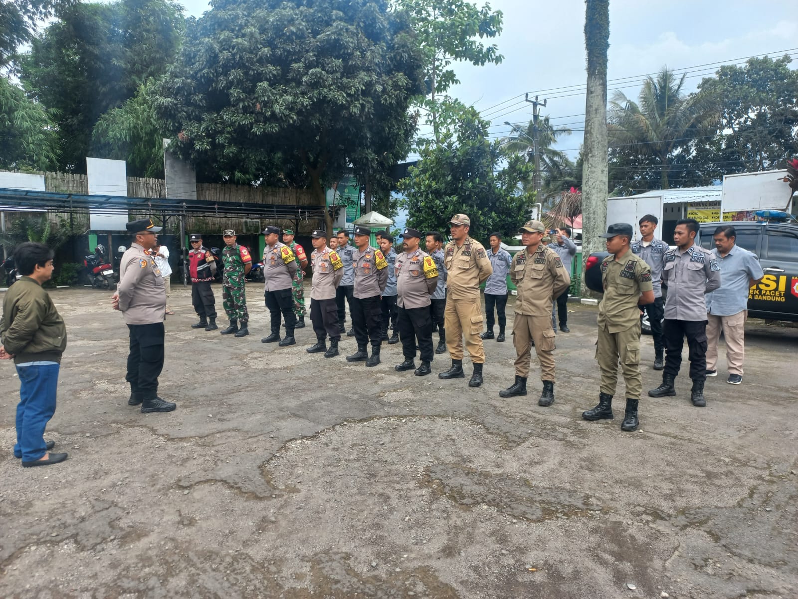 Forkopimcam Pacet Gelar Apel Kesiapsiagaan Pengamanan Jelang Pelantikan Kepala Daerah