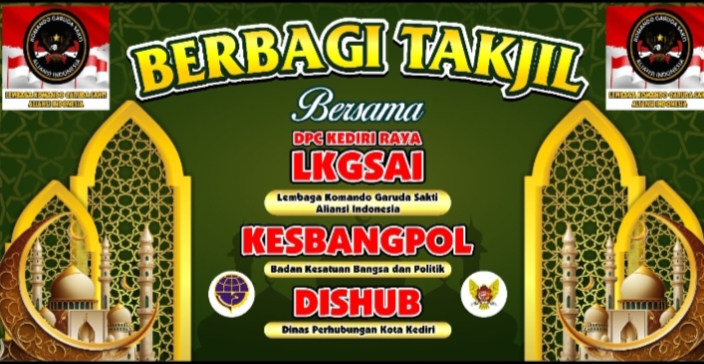 Ketua Umum LKGS-AI Hadiri Langsung Kegiatan Berbagi Takjil Bersama Dishub dan Kesbangpol di Kediri Raya