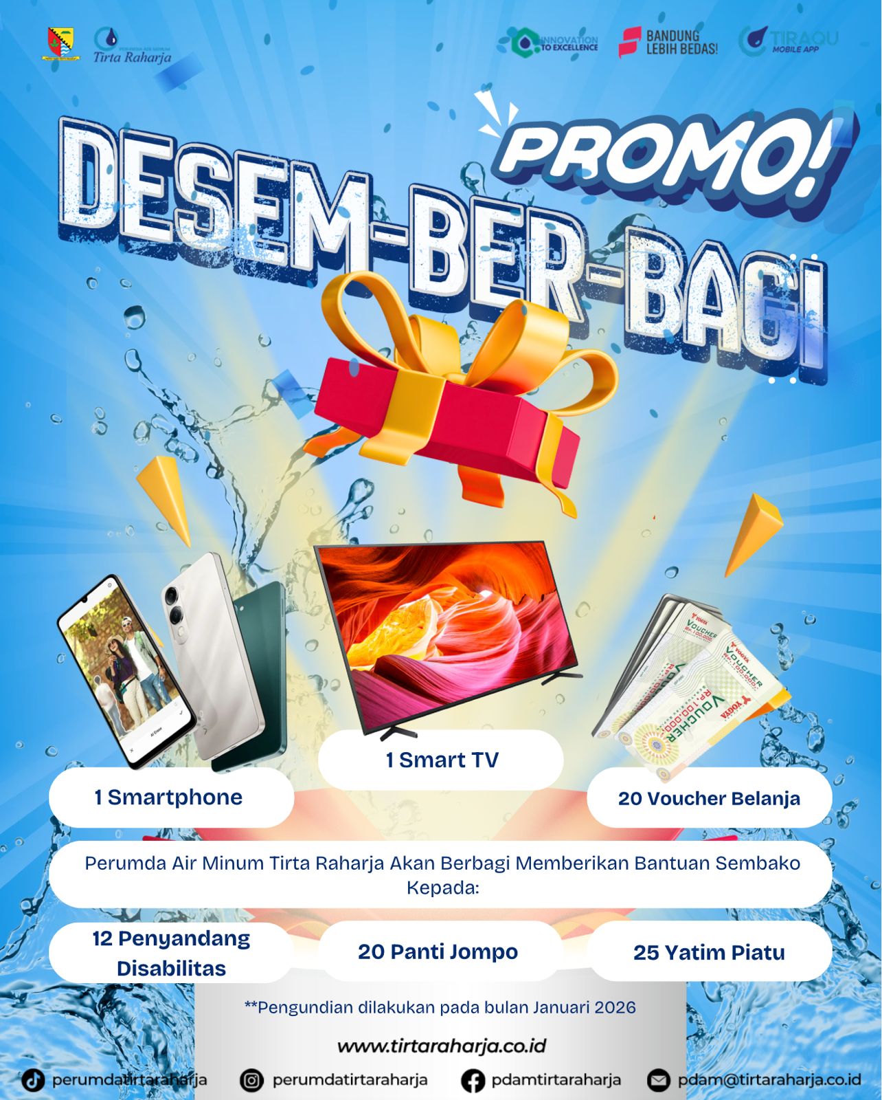 Gebrak akhir Tahun, Perumdam Tirta Raharja Bertajuk DESEM BER – BAGI